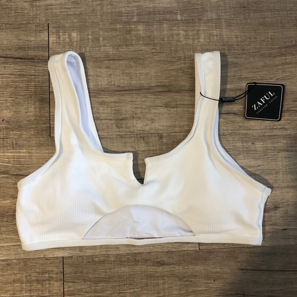 White Cutout Bikini Top